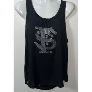 FSU Touch by Alyssa Milano Womans Tank Top S Florida State Seminoles Bling Silky
